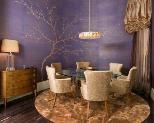 Minimalist-Dining-Murals-with-Decorating-Purple-Themes-527x421