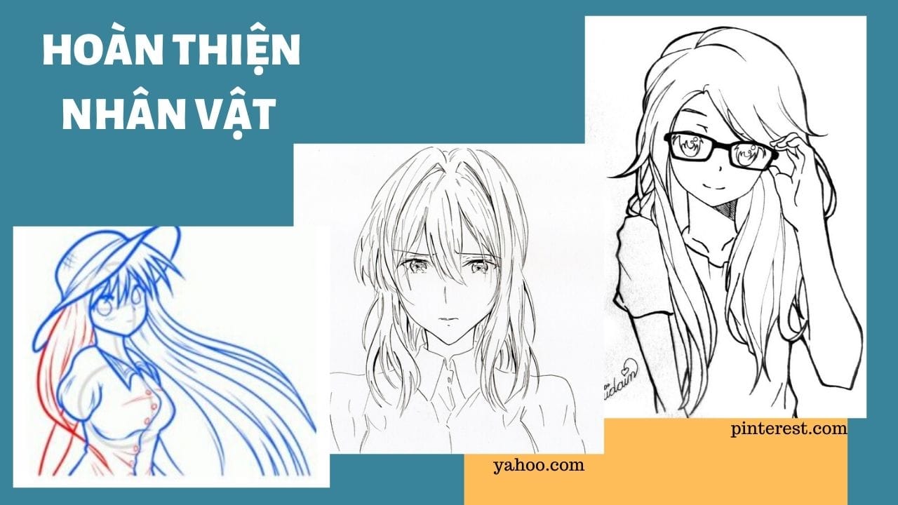 Cách vẽ anime nữ : Bước 5 ( Nguồn internet )