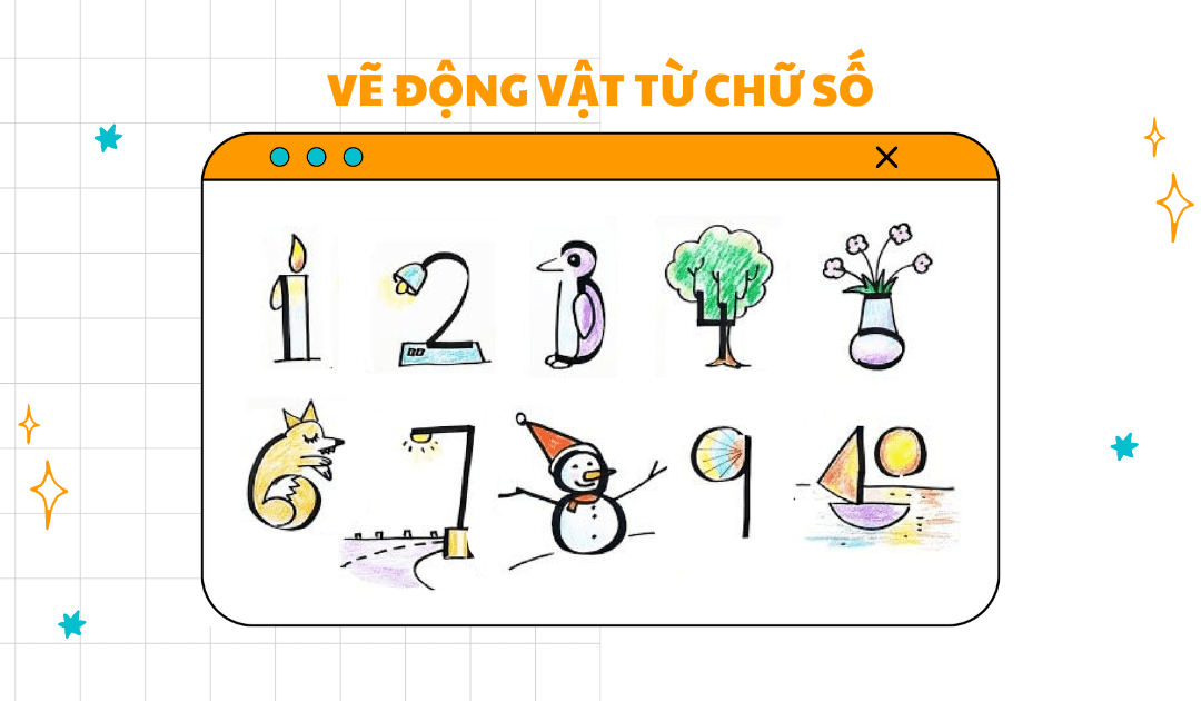 Vẽ CON VẬT đơn giản bằng chữ số đếm cho bé học vẽ  tiNiTV  YouTube